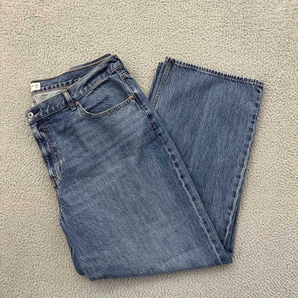 Abercrombie & Fitch High Rise Loose Jeans Relaxed Straight Leg Women's 35 x 30.5